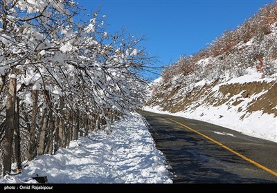 برف پاییزی در منطقه اشکورات رحیم آباد- گیلان