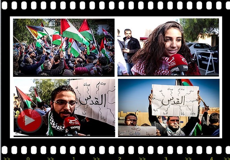 شباب فلسطین وسوریا یحتجّون أمام مبنى الأمم المتحدة؛ المقاومة المسلحة على رأس أولویاتنا +فیدیو وصور