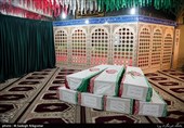 گرامیداشت 55 شهید تازه تفحص شده در معراج الشهدای اهواز