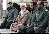  آیت اله غیاث الدین طه محمدی نماینده ولی فقیه در همدان در مراسم بزرگداشت شهید علی خوش لفظ 
