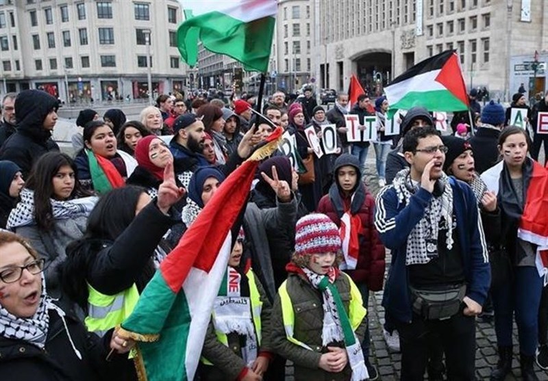 شعار &quot;قدس خط قرمز است&quot; در بروکسل طنین انداز شد