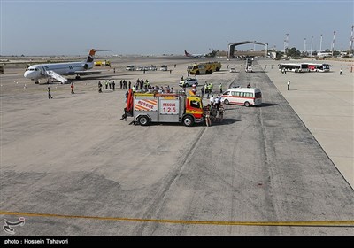 مانور مشترک طرح اضطراری نجات و امداد در فرودگاه کیش