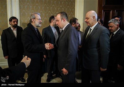 دیدار هیئت همراه رئیس مجلس سوریه با علی لاریجانی رئیس مجلس شورای اسلامی