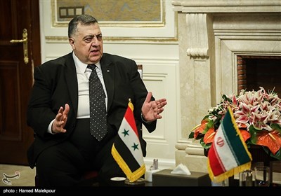 حموده یوسف صباغ رئیس مجلس سوریه در دیدار با علی لاریجانی رئیس مجلس شورای اسلامی