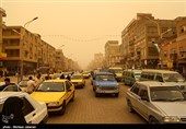 کاهش دید افقی و افزایش گرد و خاک در آسمان استان خوزستان