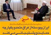 فتوتیتر/روحانی: ایران پیوسته از عراق متحد و یکپارچه، حمایت و پشتیبانی می کند