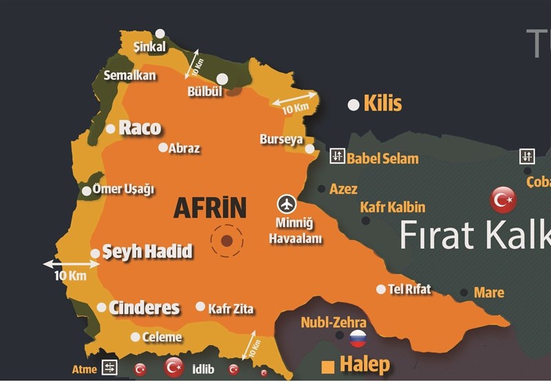 گزارش رسانه‌های ترکیه از یکماه عملیات عفرین