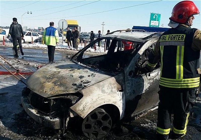 تخریب 2 مغاره و آتش گرفتن 2 خودرو بر اثر انفجار سیلندرهای گازمایع