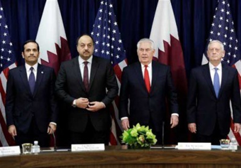تاکید وزرای خارجه و دفاع آمریکا بر حل بحران در روابط قطر و 4 کشور عربی