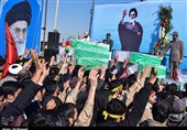 اهواز| ورود پیکر مطهر 28 شهید تازه تفحص شده از مرز شلمچه‎ به روایت تصاویر