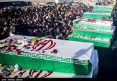 اهواز| آئین وداع با 28 شهید تازه تفحص شده دفاع مقدس در اهواز برگزار شد‌