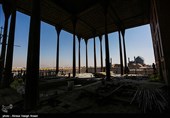 پایان مرمت سقف ایوان عمارت عالی قاپو اصفهان پس از 12 سال