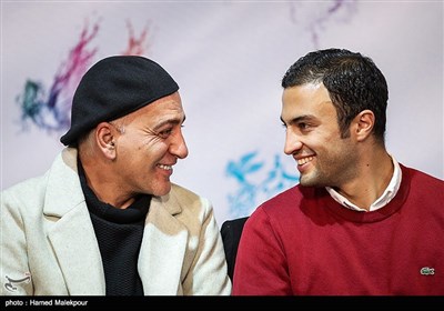 امیر جدیدی و حمیدرضا آذرنگ در نشست خبری فیلم تنگه ابوقریب - سی‌وششمین جشنواره فیلم فجر