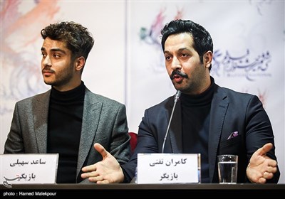 کامران تفتی و ساعد سهیلی در نشست خبری فیلم ماهورا - سی‌وششمین جشنواره فیلم فجر