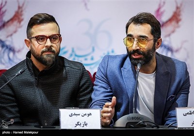 هادی کاظمی و هومن سیدی در نشست خبری فیلم مصادره - سی‌وششمین جشنواره فیلم فجر