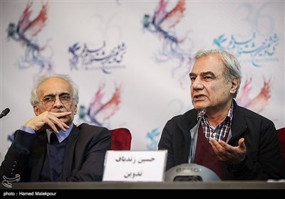 حسین زندباف تدوینگر در نشست خبری فیلم کار کثیف - سی‌وششمین جشنواره فیلم فجر