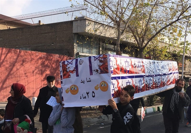 «22 بهمن 96»- 3| تشییع نمادین تابوت رژیم‌ صهیونیستی در تهران + تصاویر