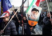 People in Iran's Capital Participate in Revolution Anniversary Rallies 