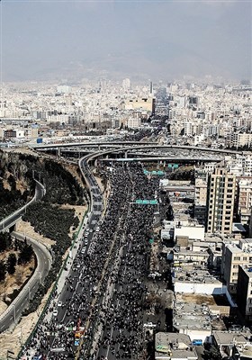 تصاویر هوایی از راهپیمایی 22 بهمن در تهران