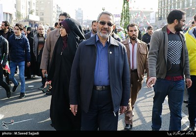سردار غلامحسین غیب پرور رییس سازمان بسیج مستضعفین در راهپیمایی 22 بهمن در تهران