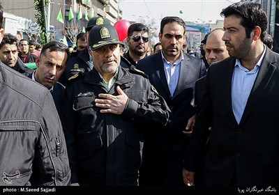 سردار حسین رحیمی فرمانده انتظامی تهران بزرگ در راهپیمایی 22 بهمن در تهران