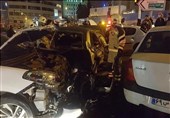 تصادف شدید 4 خودرو در خیابان ولنجک + تصاویر