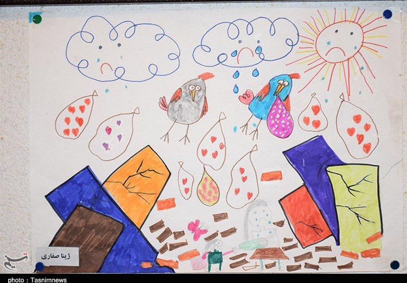 سنندج| نمایشگاه نقاشی به نفع کودکان زلزله‌زده به روایت تصویر