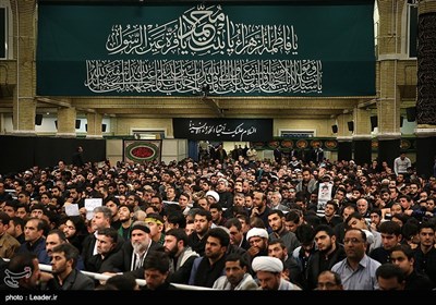 اولین شب عزاداری ایام فاطمیه با حضور مقام معظم رهبری در حسینیه امام خمینی