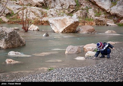 بارش باران در طاق بستان