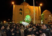 تشییع شبانه شهید گمنام در دامغان