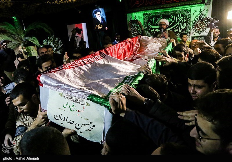 مراسم وداع با پیکر شهید بسیجی آشوب خیابان پاسداران &quot;محمد حسین حدادیان&quot;