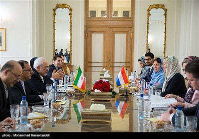 دیدار سیخریدکاخ با جواد ظریف وزرای امور خارجه ایران و هلند