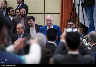 جانی اینفانتینو رئیس فیفا در جمع مدیران و پیشکسوتان فوتبال ایران