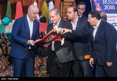 جانی اینفانتینو رئیس فیفا در جمع مدیران و پیشکسوتان فوتبال ایران 