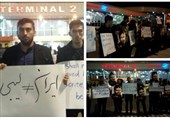 تجمع دانشجویان در فرودگاه مهرآباد در اعتراض به سفر &quot;لودریان&quot;