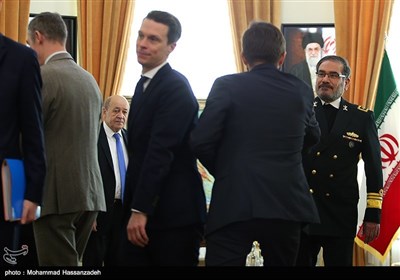 دیدار ژان ایو لودریان وزیر امور خارجه فرانسه با علی شمخانی دبیر شورای عالی امنیت ملی