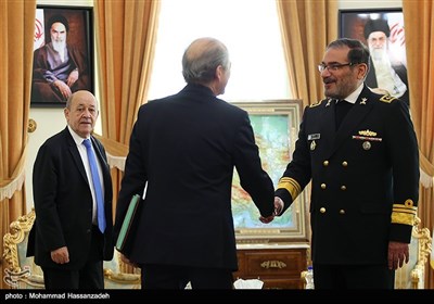 دیدار ژان ایو لودریان وزیر امور خارجه فرانسه با علی شمخانی دبیر شورای عالی امنیت ملی