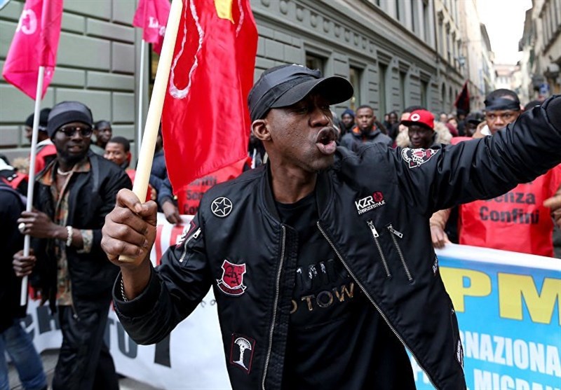 Anti-Racist March in Italian Florence over Migrant Murder Gather 10,000 People