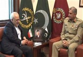 دیدار ظریف با فرمانده ارتش پاکستان و گفت‌و‌گو درباره افزایش همکاری‌های امنیتی