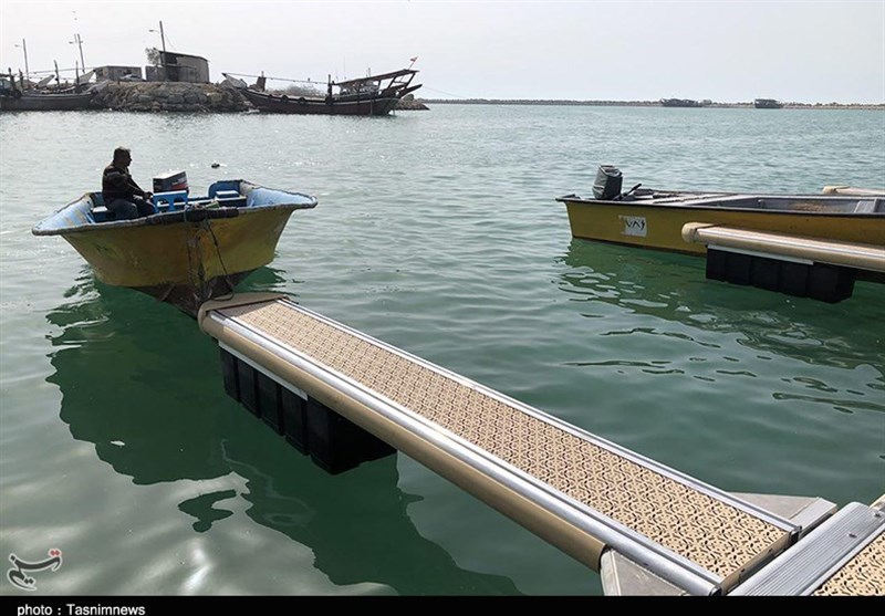 بوشهر| اسکله انگشتی ویژه شناورهای تفریحی در بوشهر نصب شد+تصاویر