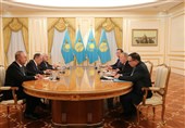 دیدار وزیران خارجه ایران، روسیه و ترکیه با رئیس‌جمهور قزاقستان