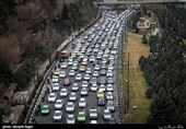 رشت| ترافیک سنگین محور رودبار در استان گیلان در نخستین روز سال نو