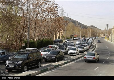 ترافیک سنگین جاده کرج به چالوس