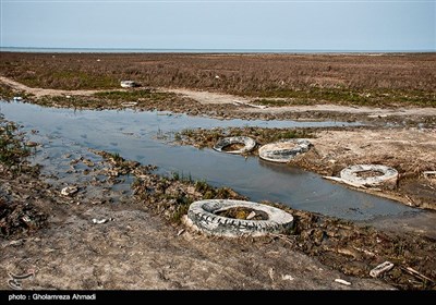 خشکی ساحل دریا در گلوگاه