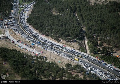 نمای هوایی روز طبیعت در تهران