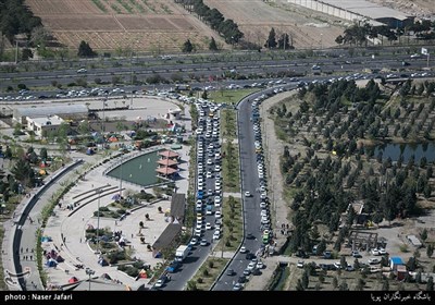 نمای هوایی روز طبیعت در تهران