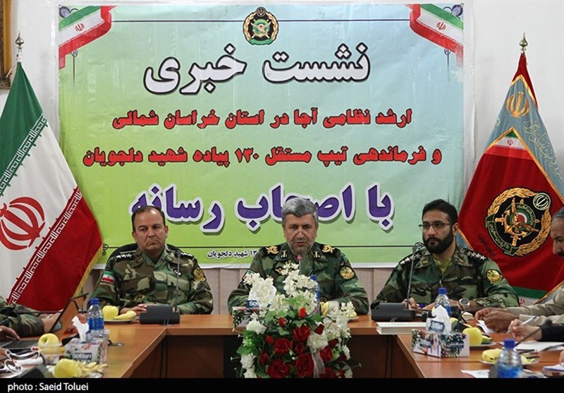 بجنورد| نشست خبری ارشد نظامی ارتش جمهوری اسلامی در استان خراسان شمالی به روایت تصویر