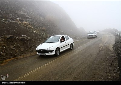 بارش برف و مه گرفتگی در ارتفاعات همدان