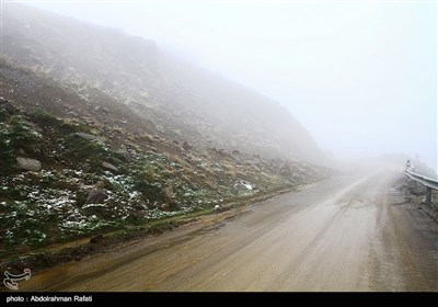 بارش برف و مه گرفتگی در ارتفاعات همدان