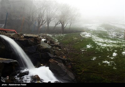 بارش برف و مه گرفتگی در ارتفاعات همدان